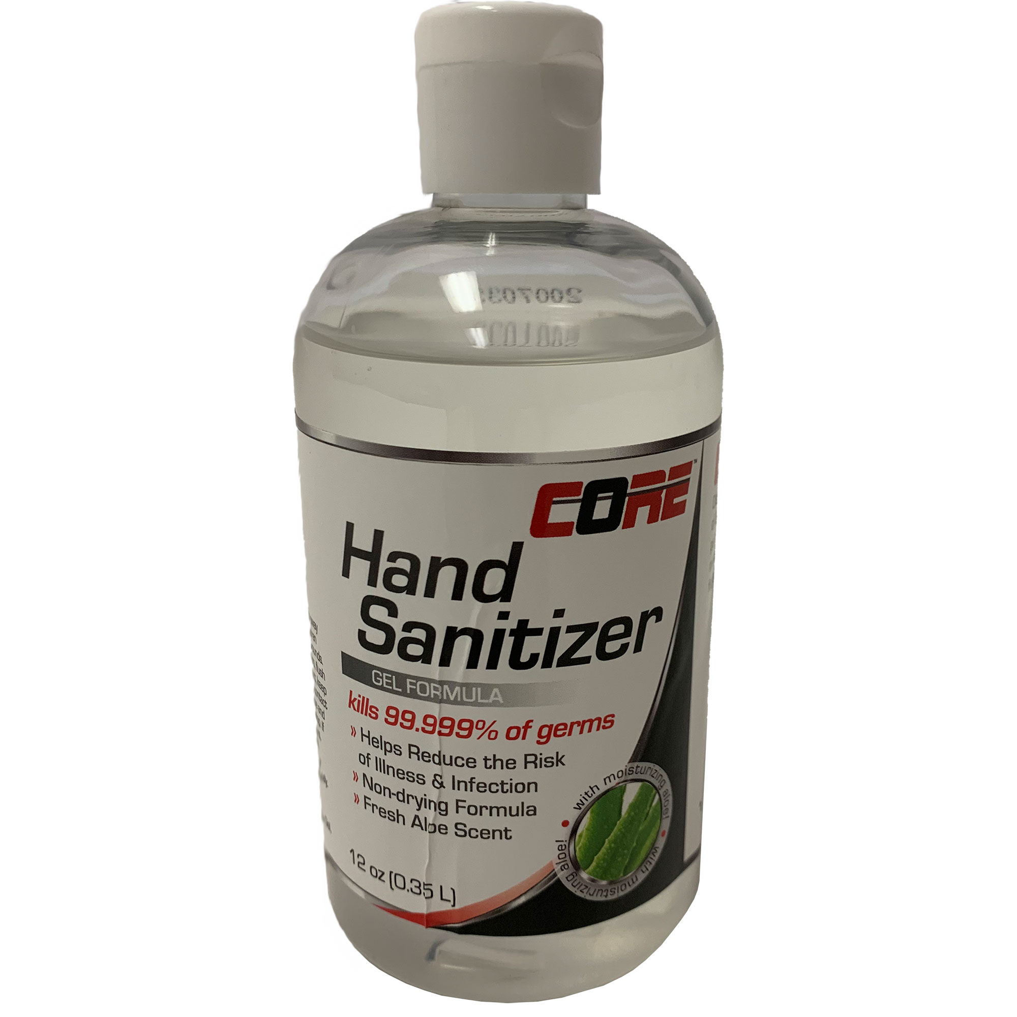 Core Hand Sanitizer Gel with Aloe, Kills 99.999% of Germs, 12oz Flip-Top Squeeze Bottle