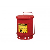 Justrite Oily Waste Can, 6 Gallon Foot-Operated 09100