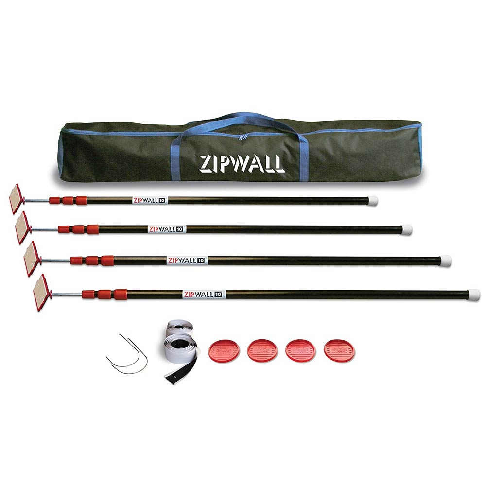 ZipWall - ZipPole SLP 10' - Dust Barrier Pole - 4 Pack - Click Image to Close