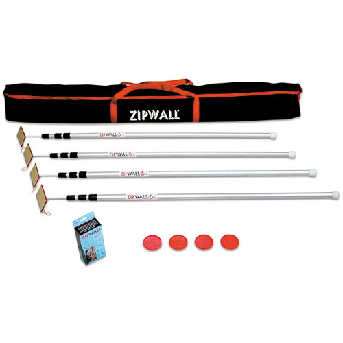 Zipwall SLP - 12’ Spring Loaded Poles - Dust Barrier - 4 Pack - Click Image to Close