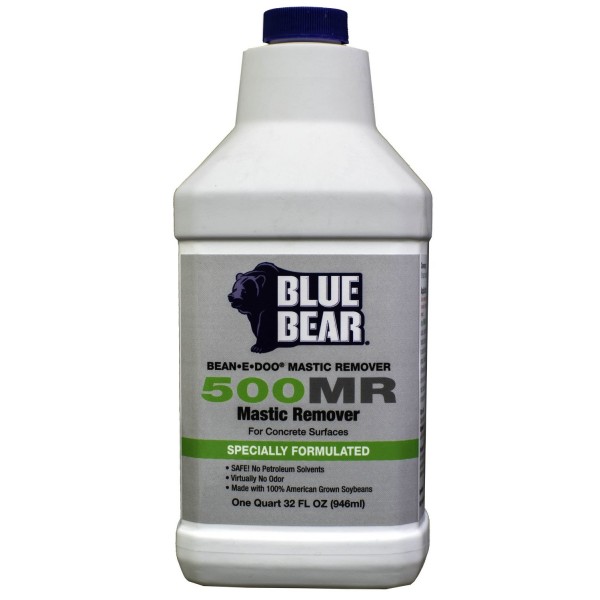 Blue Bear 500MR Mastic Remover - Adhesive Stripper - Bean e doo - 1 Quart - Click Image to Close