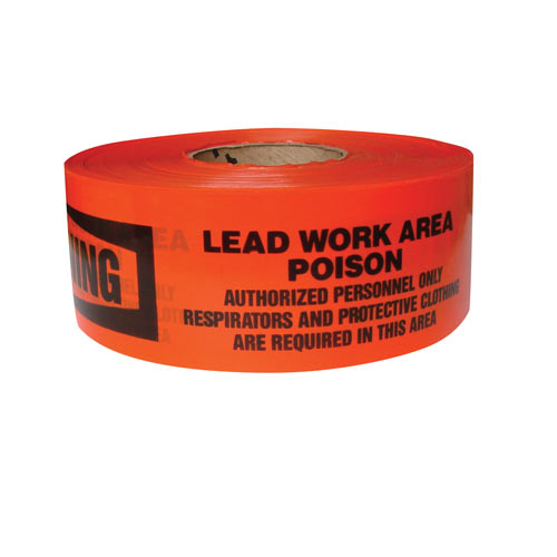 "Warning Lead Work Area" Caution Tape - Safety Banner - 3'' x 1000' - Click Image to Close