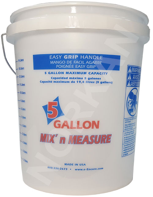 Foam Grip Empty 5 Gallon Clear Measuring Bucket