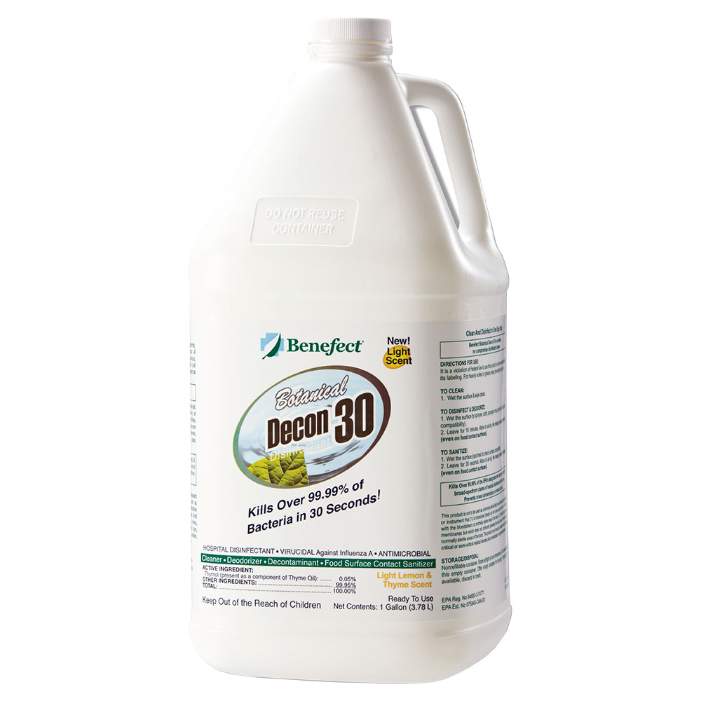 Benefect Decon 30 Disinfectant, Kill 99.99% of Germs in 30 Seconds, 1 Gallon