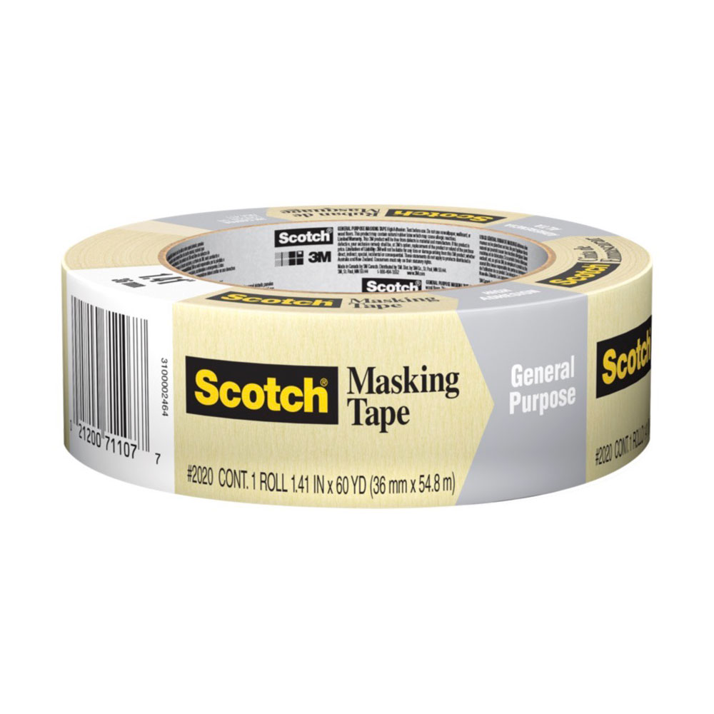 3M 2020 Painters Tape - Masking - 1.5" - Case of 16 Rolls - Click Image to Close