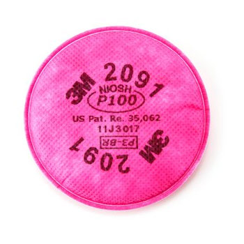 3M 2091 P100 Particulate Filter - Carbon Layer - 1 Pair