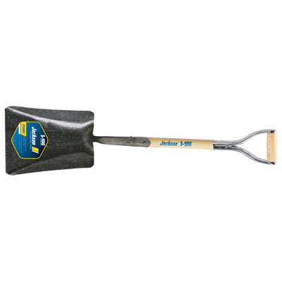Jackson J-450 Pony Square Point Shovel with Solid Shank, No-step, and Armor D-grip - Click Image to Close