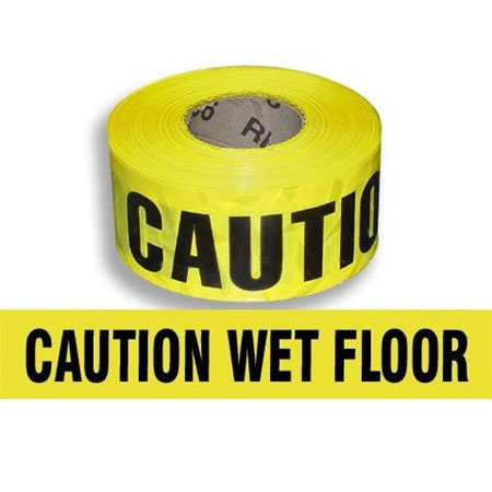 "Wet Floor" Caution Tape - Barricade - Safety Banner - 3'' x 1000''