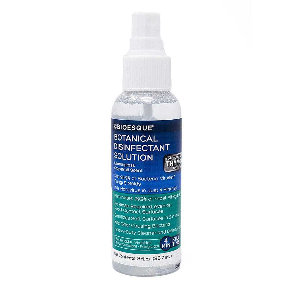 Bioesque Botanical Disinfectant Solution, Kills 99.9% of Bacteria, 3oz Spray Bottle