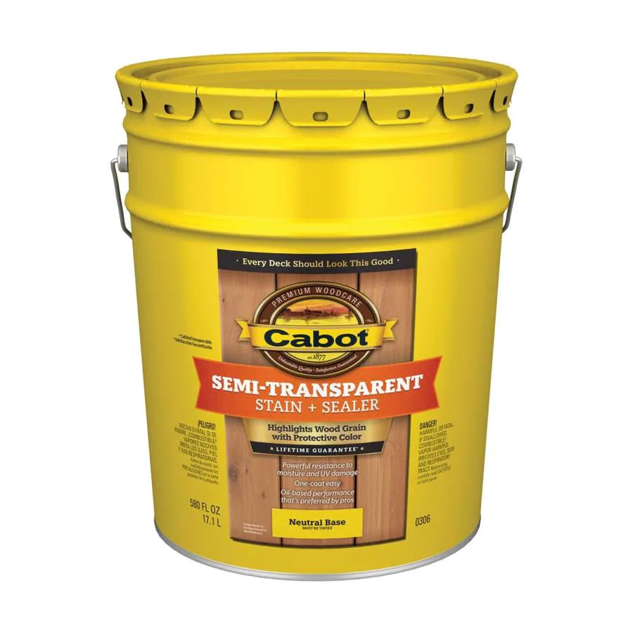 Cabot 0300 - Exterior Wood Stain - Semi Transparent Colors, 5 Gallons