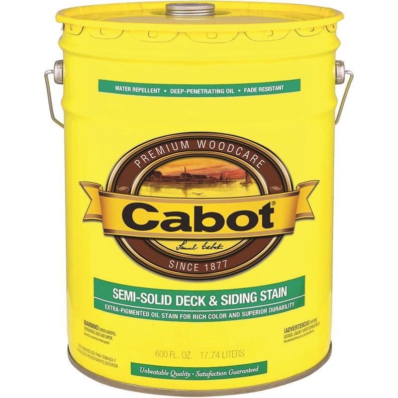 Cabot 1400 Semi Solid Deck Stain - Exterior Wood Finish, 5 Gallons - Neutral Base Color Selection