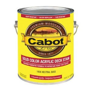 Cabot 1600 Solid Deck Stain - Exterior Wood Finish, 1 Gallon - 22 Neutral Base Color Selections