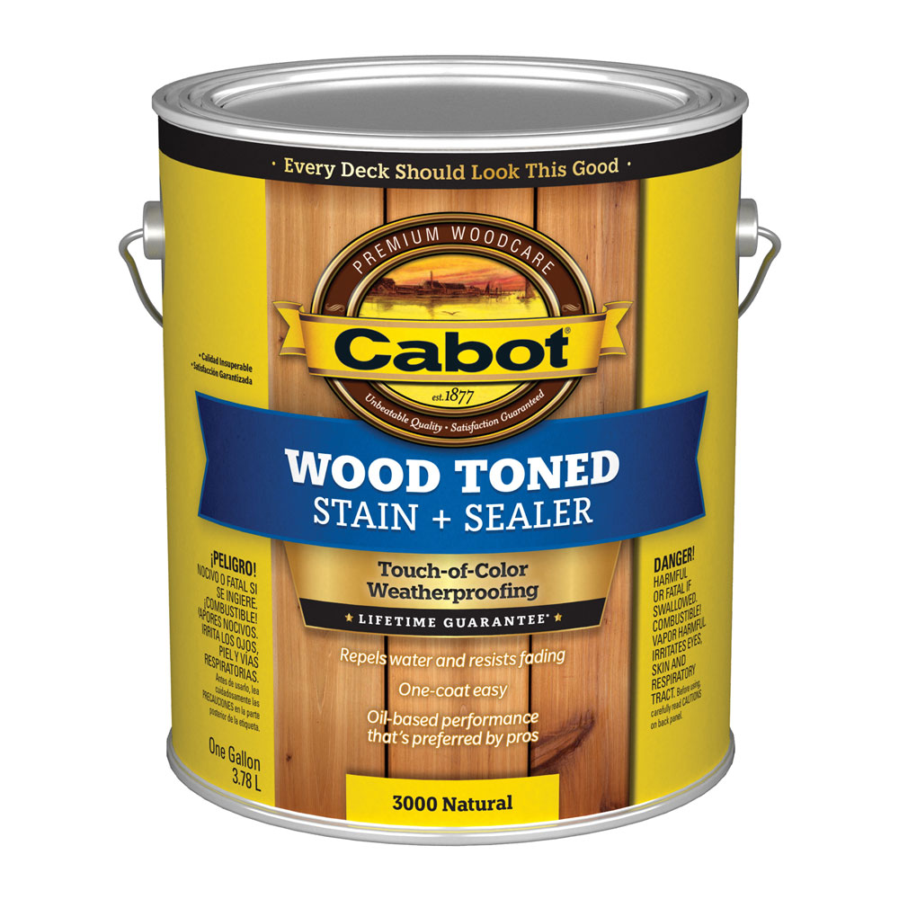 Cabot 3000 Series Wood Toned Stain + Sealer - Exterior Wood Stain Deck Finish - 1 Gallon - Natural #3000 - Click Image to Close