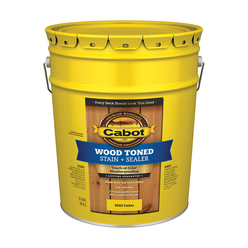 Cabot 3000 Series Wood Toned Stain + Sealer - Exterior Wood Stain Deck Finish - 5 Gallons - Cedar #3002 - Click Image to Close