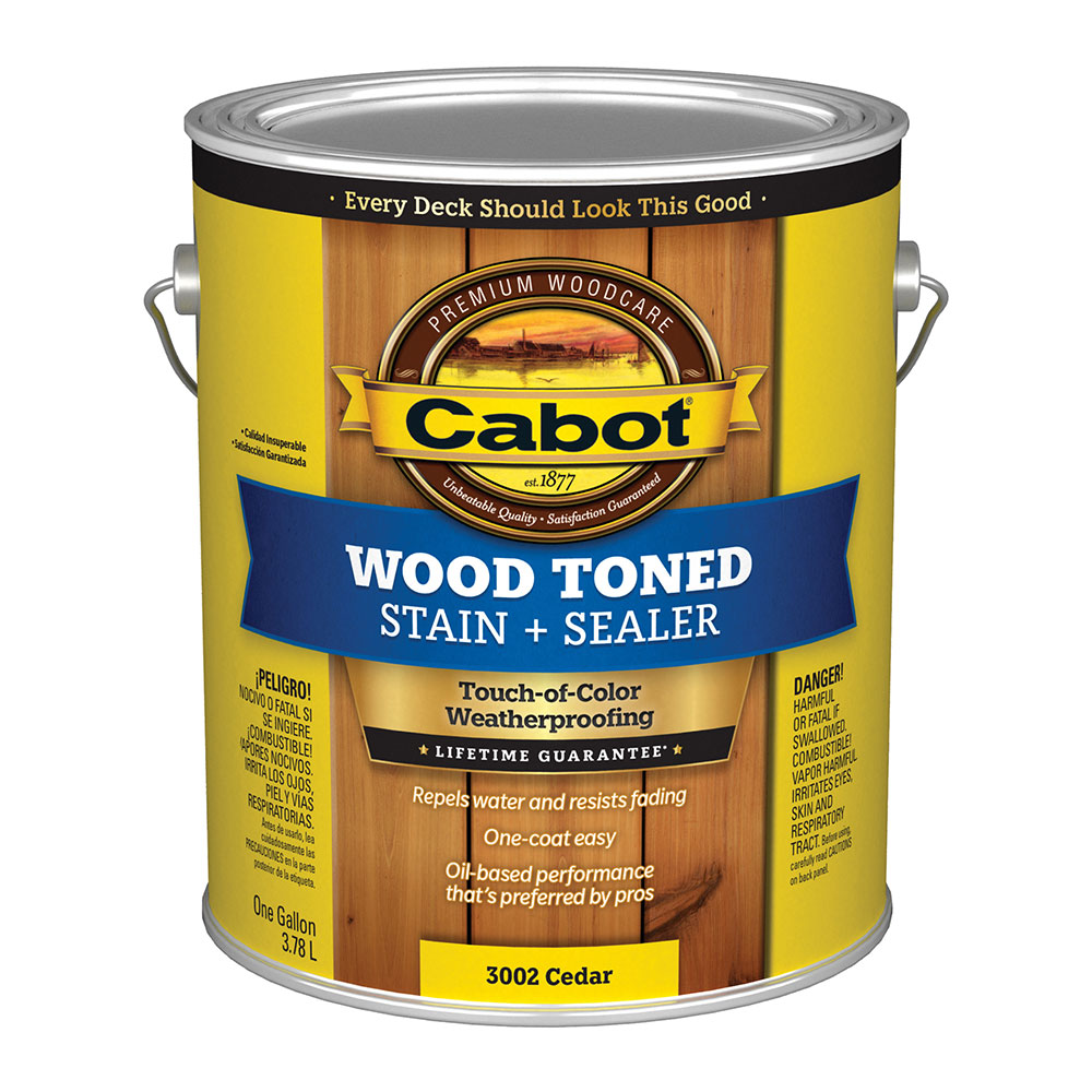 Cabot 3000 Series Wood Toned Stain + Sealer - Exterior Wood Stain Deck Finish - 1 Gallon - Cedar #3002 - Click Image to Close