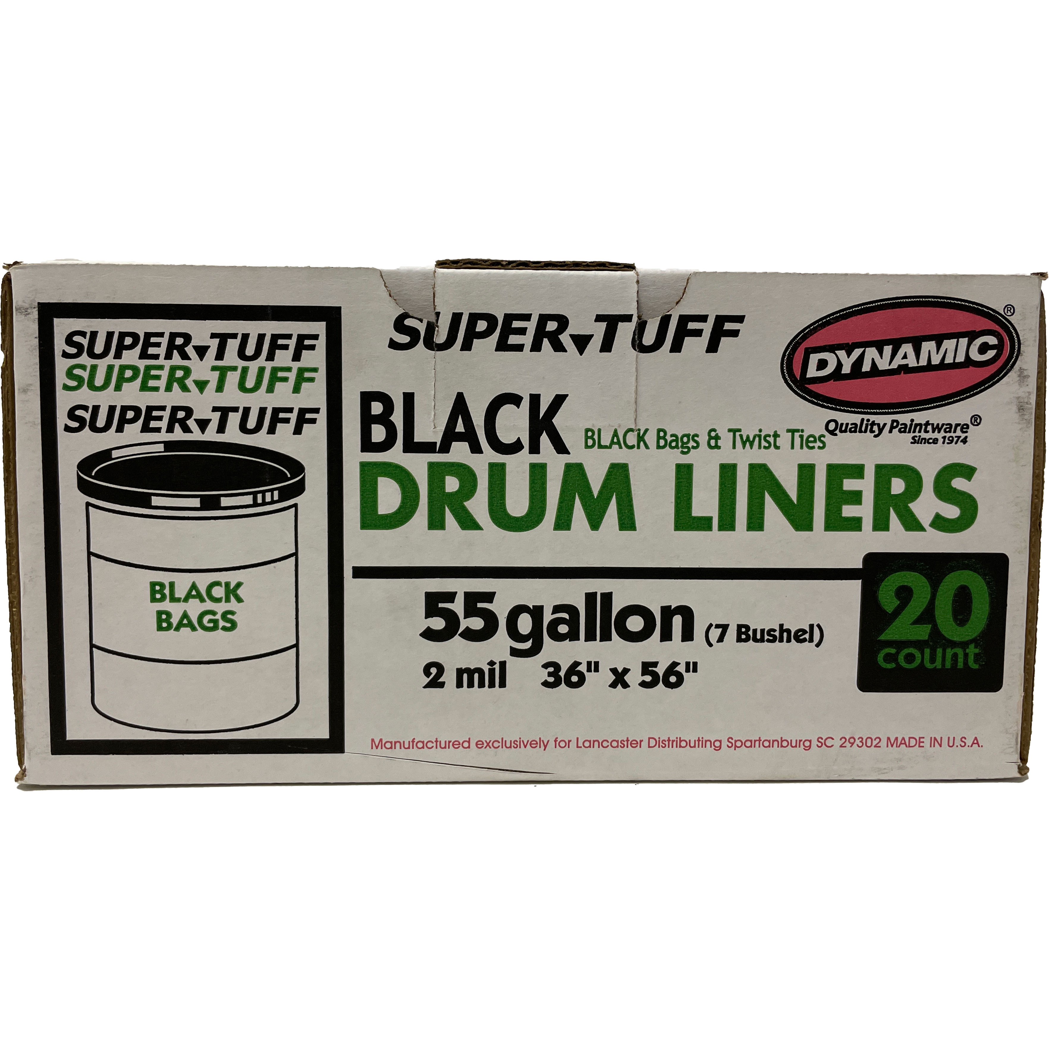 Dynamic 00700 42 Gal 3mil Black Heavy Duty Contractor Trash Bag 20Ct