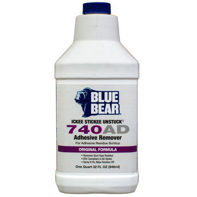 Blue Bear 740AD Adhesive Remover - Ickee Stickee Unstuck - Quart