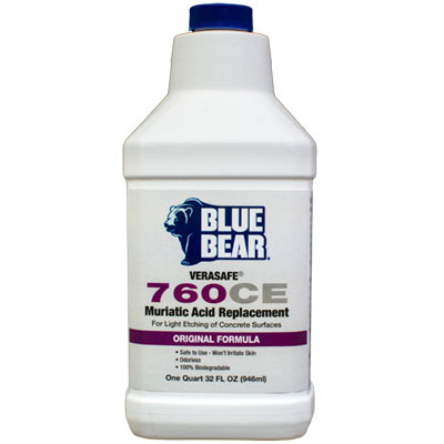 Blue Bear 760CE Concrete Etcher - Muriatic Acid Replacement - 1 Quart - Click Image to Close