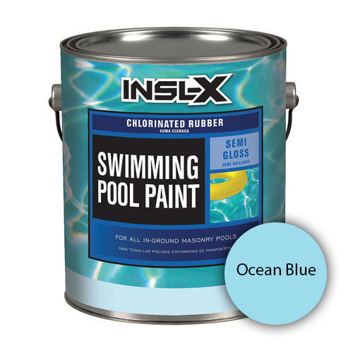 INSL-X by Benjamin Moore, Semi Gloss Chlorinated Rubber Pool Paint, Ocean Blue, 1 Gallon - Click Image to Close
