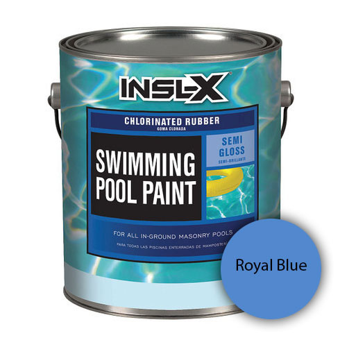 INSL-X by Benjamin Moore, Semi Gloss Chlorinated Rubber Pool Paint, Royal Blue, 1 Gallon - Click Image to Close