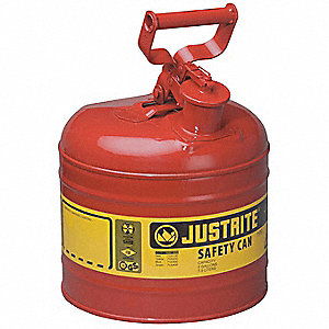 Justrite Safety Can Type I Steel 2 Gallon Red 7120100 - Click Image to Close