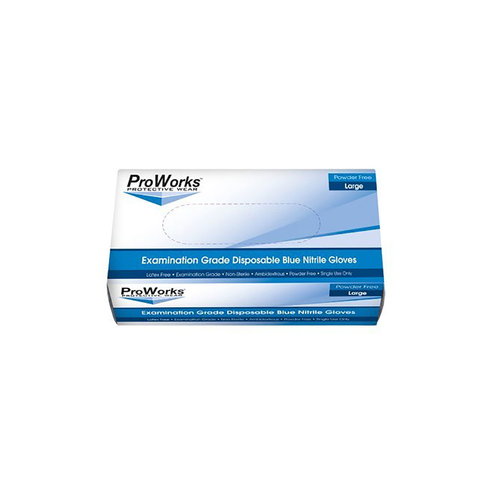 NuTREND ProWorks Blue Disposable Exam Gloves, 5Mil, 100/Box - Small