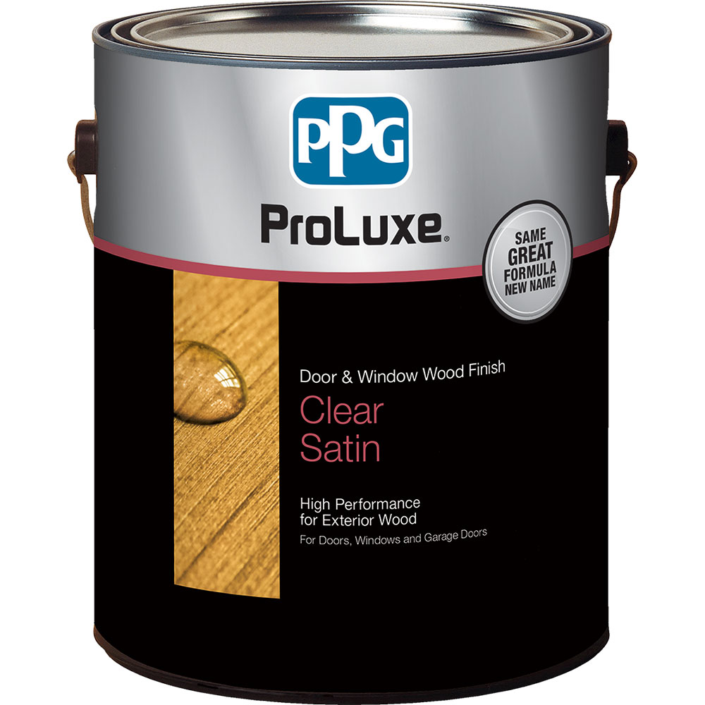 PPG ProLuxe Door & Window - Exterior Wood Finish - 1 Gallon, Satin - 003 Clear - Click Image to Close