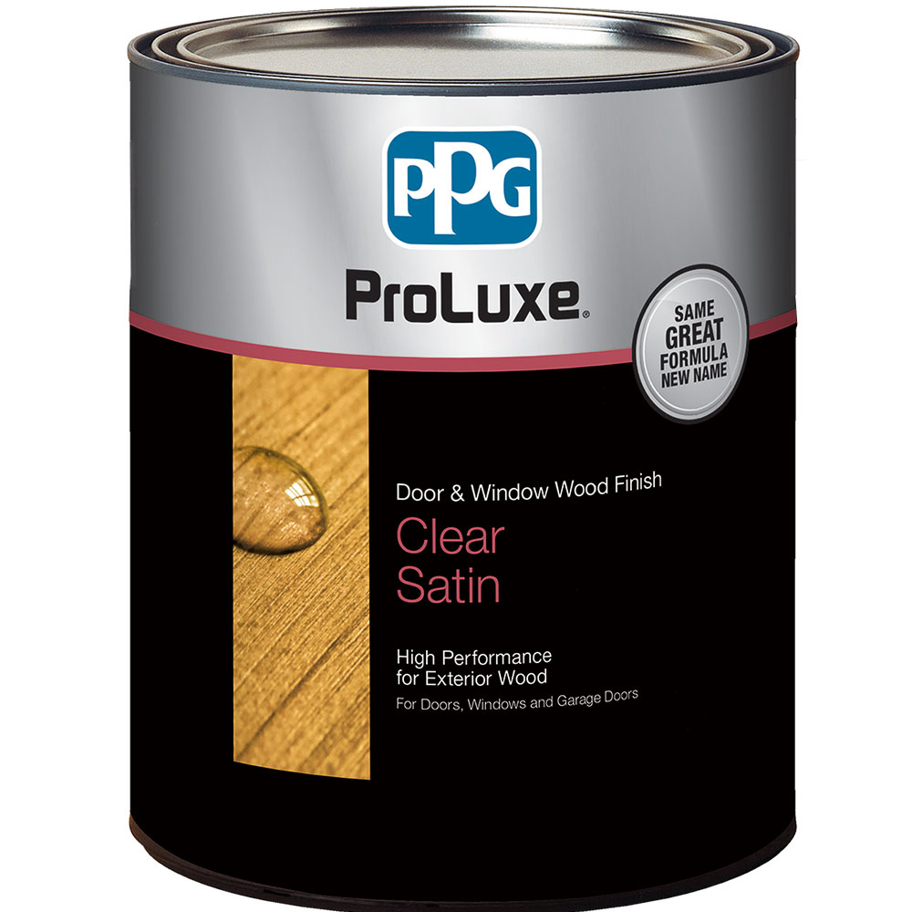 PPG ProLuxe Door & Window - Exterior Wood Finish - 1 Quart, Satin - 003 Clear - Click Image to Close