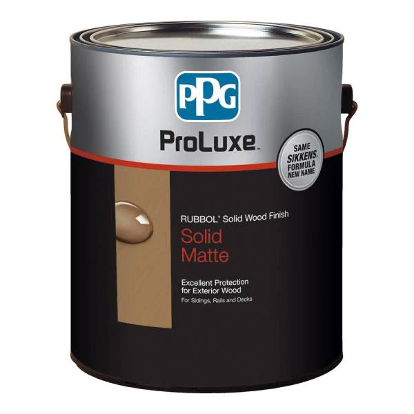 PPG Proluxe Rubbol - Exterior Solid Wood Stain Deck Finish - Matte - Light Base Colors