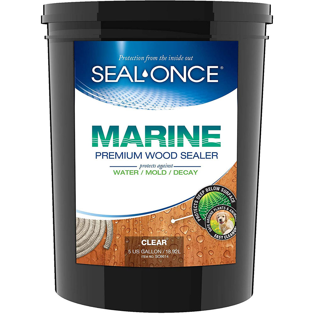 Seal-Once MARINE Waterproofing Wood Sealer, Clear, 8614, 5 Gallons