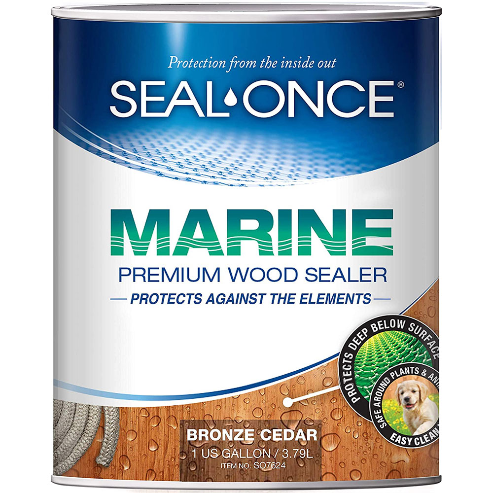 Seal-Once MARINE Waterproofing Wood Sealer, Bronze Cedar, 7624, 1 Gallon - Click Image to Close