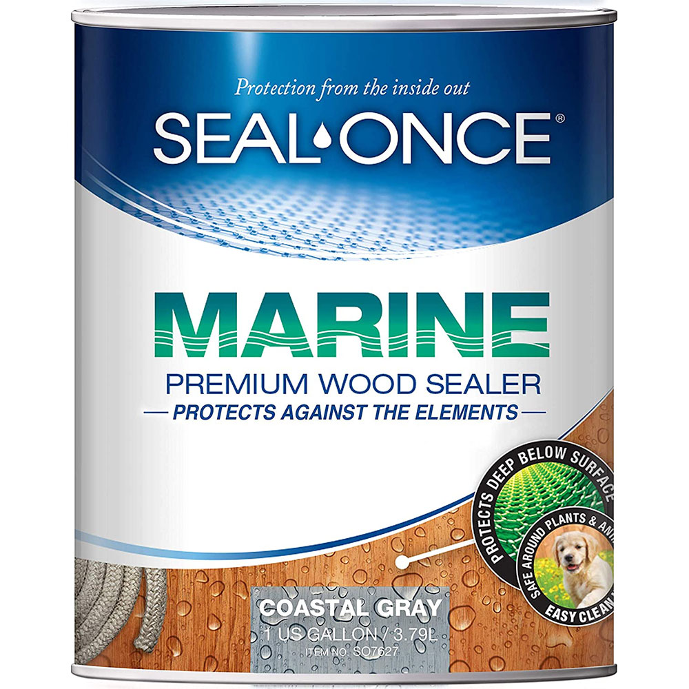 Seal-Once MARINE Waterproofing Wood Sealer, Coastal Gray, 7627, 1 Gallon - Click Image to Close