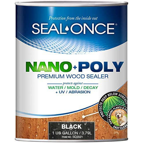 Seal-Once NANO+POLY Premium Wood Sealer, Black, 7526, 1 Gallon