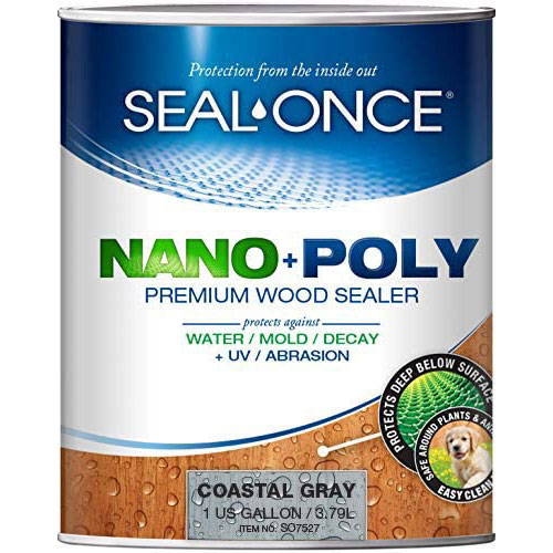 Seal-Once NANO+POLY Premium Wood Sealer, Coastal Gray, 7527, 1 Gallon - Click Image to Close