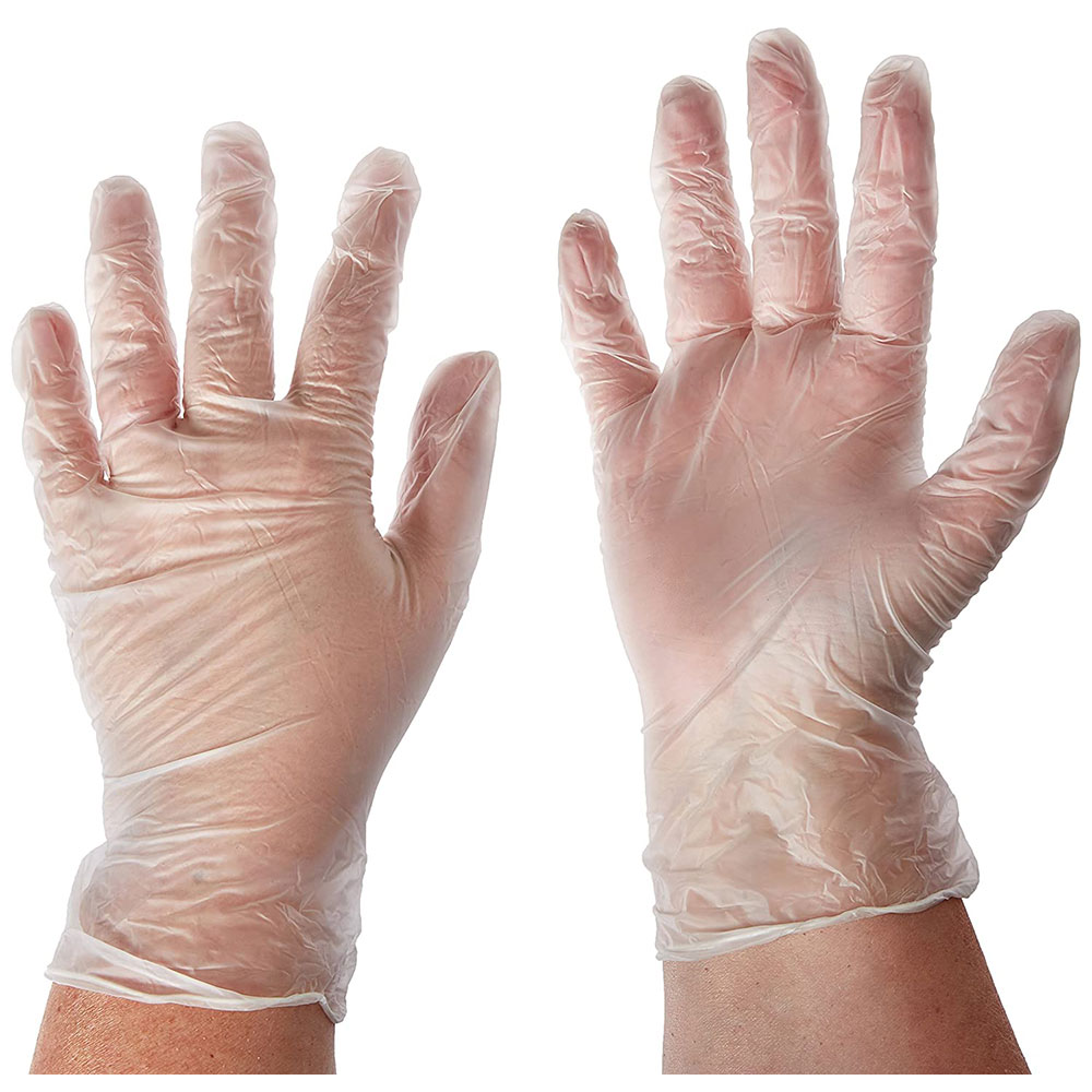 West Chester Disposable Clear Vinyl Gloves, Powder Free, 100/box, 2750 - Medium