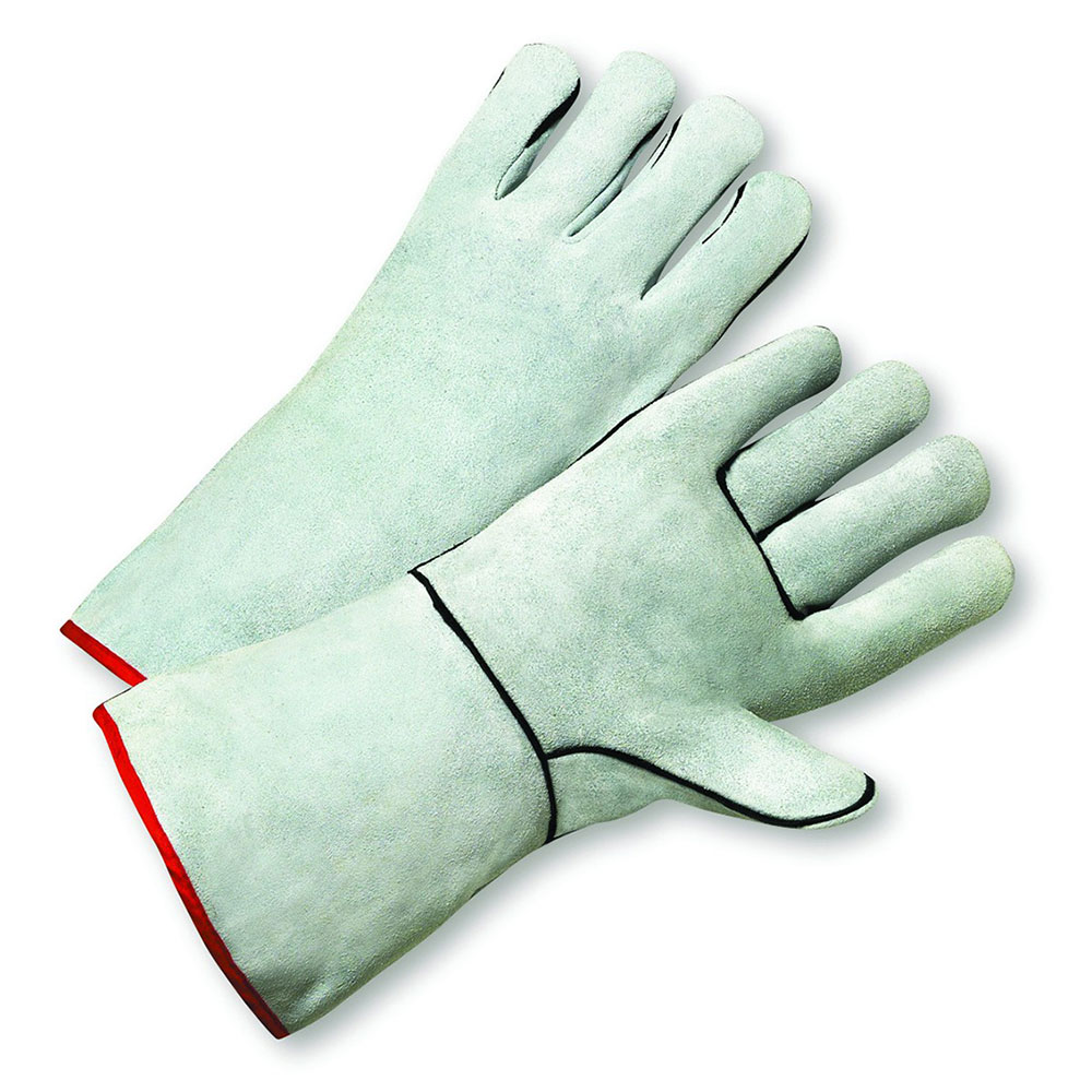 West Chester Welder's Gloves, Leather, per Dozen, Grey Split Cowhide, 14" L