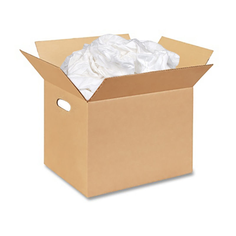 White Cloth Wiper Rags - 50lb Box