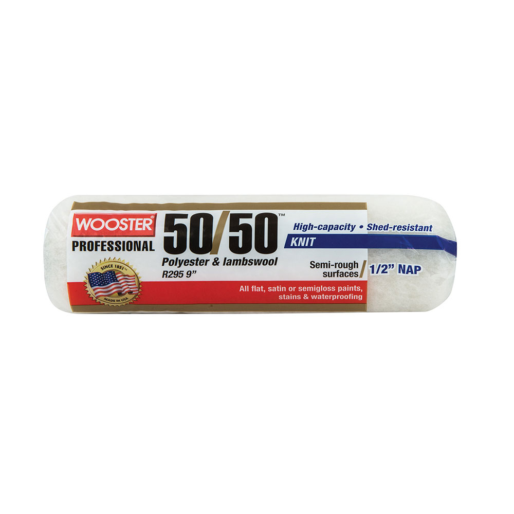 Wooster 50/50™ 9" Roller Cover 1/2" Nap - Case of 10