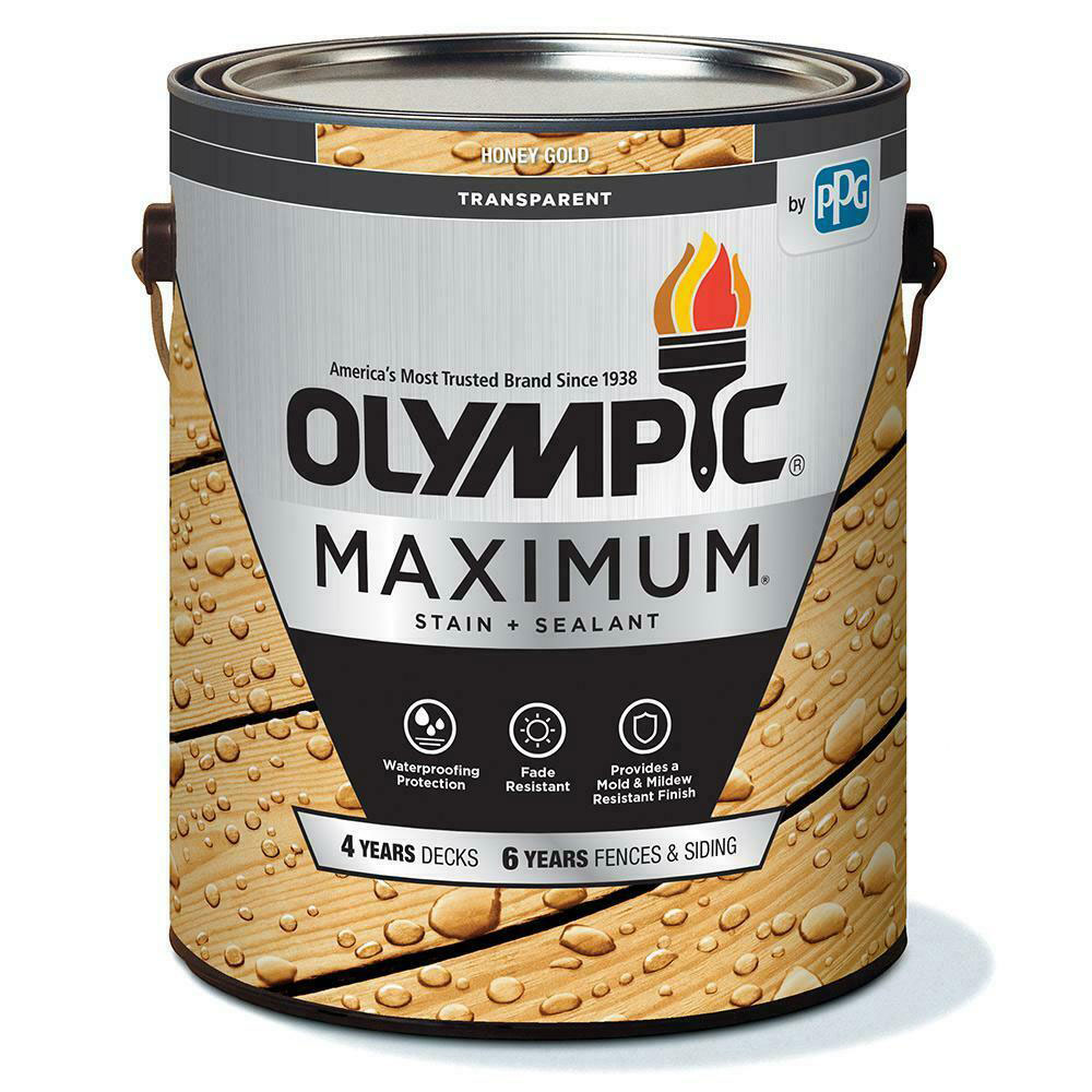 Olympic Maximum Wood Toner - Waterproofing Sealant - 1 Gallon, Honey Gold
