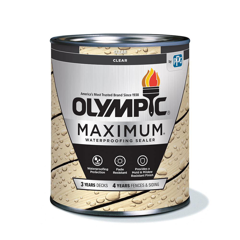 Olympic Maximum Wood Stain - Waterproofing Sealant - 1 Gallon, Ultra Clear