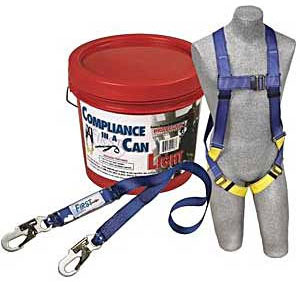 Shock Absorbing Lanyard and Red Nylon Bag 2 Pack Guardian Fall Protection 00870 Lil Bucket of Safe-Tie with HUV 